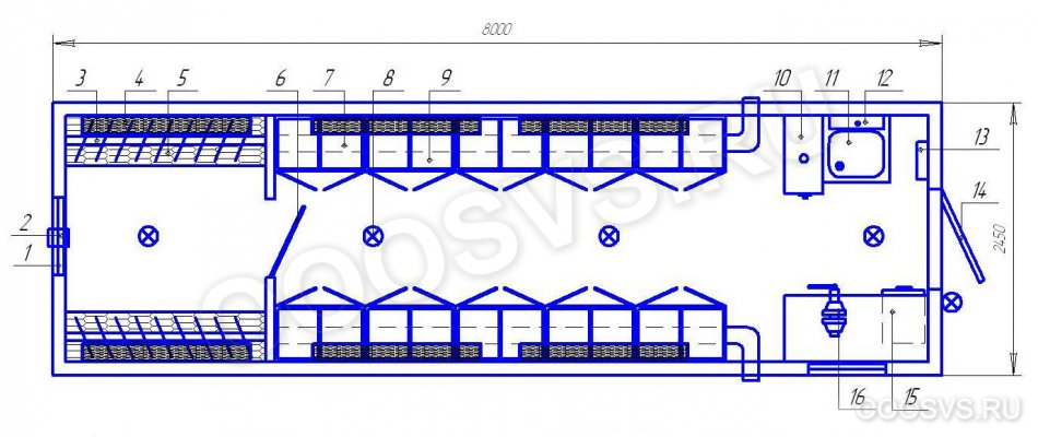 Комбинированный вагон дом для просушки одежды рабочих Италмас П.8.25.04.02